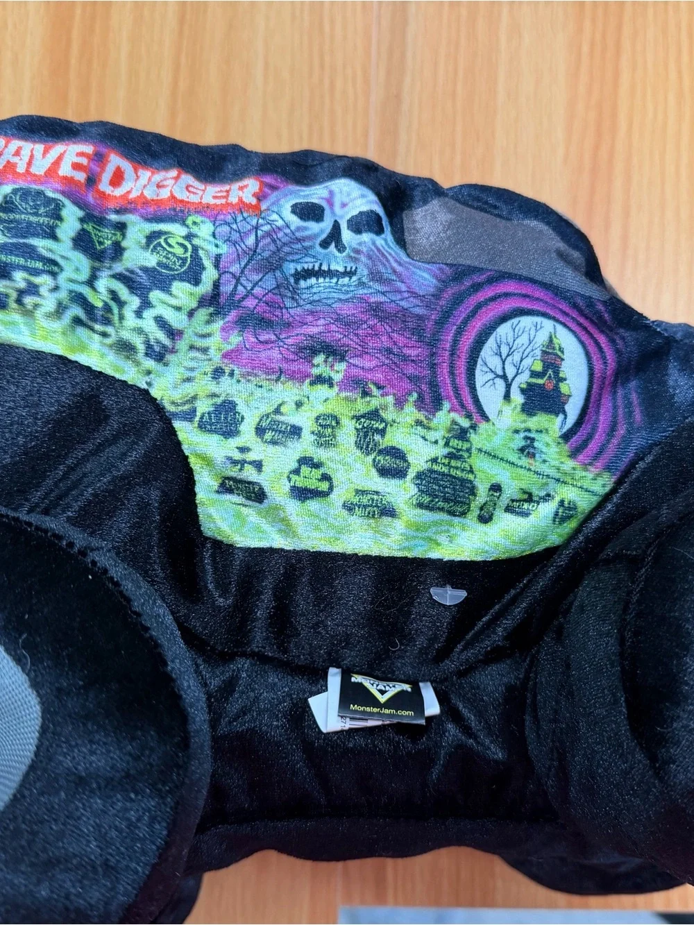 Monster Jam Grave Digger Graphic Black stuffed plush truck